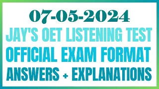 OET LISTENING TEST 07.05.2024 #oet #oetexam #oetnursing #oetlisteningtest