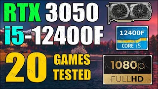 RTX 3050 + i5-12400F - 20 Games Test | High Settings 1080p | Tech MK