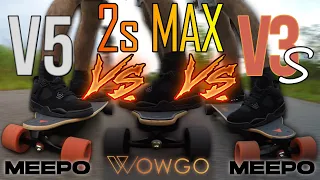 WowGo 2S MAX VS Meepo V3s VS Meepo V5 | Electric Skateboard Comparison & Performance Test