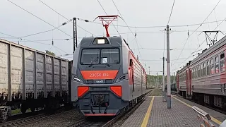 2ЭС5К-614 "Ермак" На манëврах следует через станцию Артышта 2