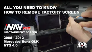 STEP BY STEP How to REMOVE FACTORY RADIO SCREEN for Mercedes Benz GLK NTG 4 with iNAV Pro 4x4Shop.ca