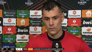 Granit Xhaka Post Match Interview Bayer Leverkusen vs Roma 2-2