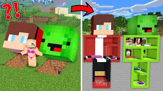 UNDERGROUND Bases JJ & Mikey in Minecraft (Maizen Mizen Mazien) Parody