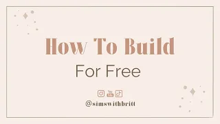 Sims 4 - How To Build For Free | Free Build Mode | Sims 4 Money Cheats | #basegame #tutorial #sims4