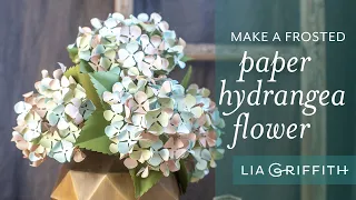 DIY Stunning Hydrangea Flower with Frosted Paper (full tutorial)