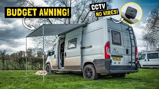 CHEAP AWNING and  CCTV for ANY campervan or motorhome! (No wiring) DIY van build.