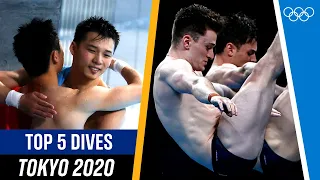 Top 5 Dives | Men's 10m synchronized platform at Tokyo 2020