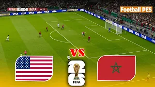USA vs MOROCCO | FIFA WORLD CUP 2026 | Full Match All Goals | PES Gameplay