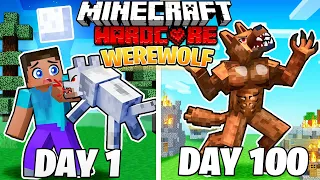 I Survived 100 DAYS as a WEREWOLF in HARDCORE Minecraft!