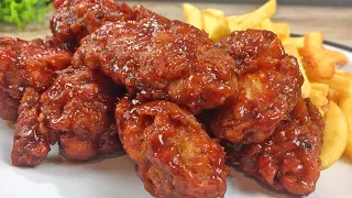 BBQ Chicken Wings Recipe • BBQ Chicken Recipe • Fried Chicken Wings Recipe • Honey BBQ Wings Recipe