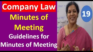 19. Minutes of Meeting - Guidelines for Minutes of Meeting from Company Law Subject