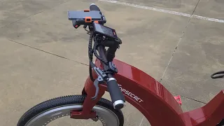 Hubless electric bicycle “Top Secret” Cherry Red Color field Test