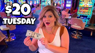 The Craziest $20 Tuesday So Far!! (Las Vegas Slots)