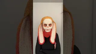 gradient crochet skull bunny balaclava for halloween! pattern on my channel :)