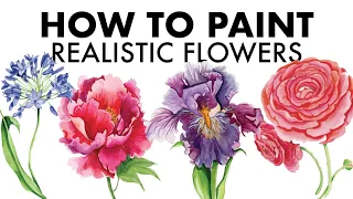 Easiest Way to Paint Realistic Watercolor Flowers!