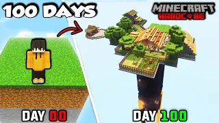 I Survived 100 Days In ONE CHUNK in Minecraft Hardcore...