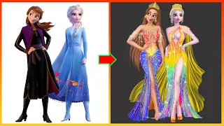 FROZEN: Elsa Anna TRANSFORMATION - Disney Princesses SWITCH UP Fashion Compilation