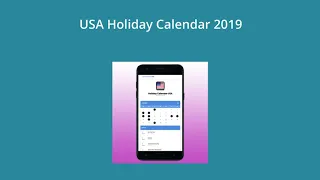 USA Holiday Calendar 2019