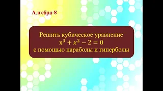 Решение кубического уравнения с помощью параболы и гиперболы