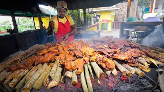 Insane Jamaican Jerk BBQ!! HUGE MEAT PIT + Jerk Champion in Montego Bay, Jamaica! 🇯🇲