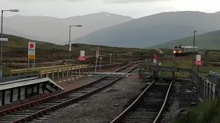 Caledonian Sleeper arrives at Corrour Station