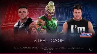 Dominik mysterio vs Rey mysterio vs Eddie guerrero steel cage match Wrestlemania (w2k20)