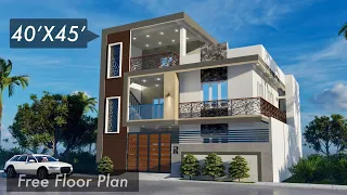 40X45 Feet Home Design | 1800 Sqft House Plan | 3D House Design