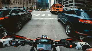 Downtown Chicago Cruise. | KTM 690 SMC R + FMF 4.1 [4K]