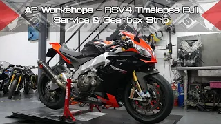 Aprilia RSV4 Full Service / Gearbox Strip Time-lapse