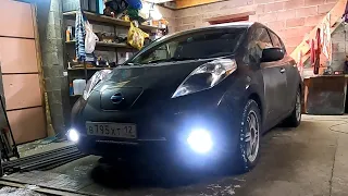 ПТФ с ДХО в Nissan Leaf с минимальными затратами.