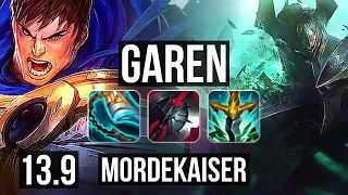 GAREN vs MORDEKAISER (TOP) | 4.1M mastery, 11/1/5, Legendary, 700+ games | KR Master | 13.9