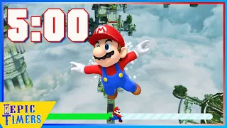 "Let's-a go!" watch Mario run in a 5 minute timer with Music!