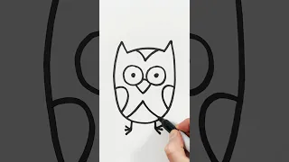 Owl Drawing and Coloring for Kids  #shortsvideo #drawing #art #shorts