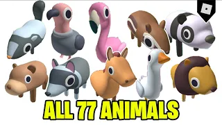 ALL 77 ANIMALS  in FIND THE ANIMALS || Roblox