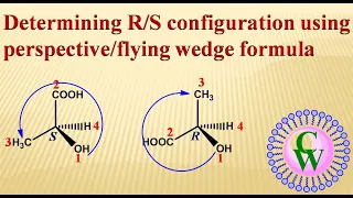 Determining R/S configuration using perspective/flying wedge formula