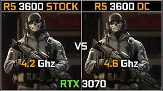 Ryzen 5 3600 Stock vs 4.6ghz Overclock + RTX 3070 | Test in 10 Games | 1080p