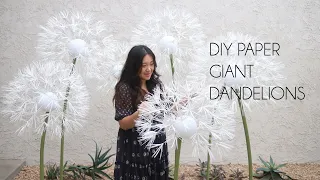 How to make Giant Paper Dandelion Standing Backdrop (DIY, paper flower, crafts)