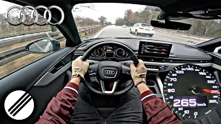 Audi A4 45 TFSI Quattro TOP SPEED DRIVE ON GERMAN AUTOBAHN 🏎