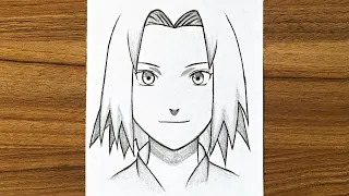 How to draw Sakura Haruno step by step || Easy drawings for beginners || Anime drawing step by step