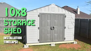 10 ft. x 8 ft. US Leisure Keter Stronghold Resin Storage Shed Installation Timelapse