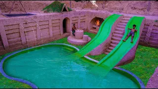 121Days Building The Most Amazing Underground Water Slide Temple Swimming Pool