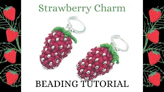 Beaded Strawberry tutorial using Chenille Stitch | DIY jewelry | Strawberry Charm