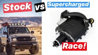 1st gen TACOMA DRAG RACE Supercharger vs no supercharger 1st gen tacoma