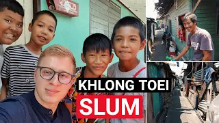 Khlong Toei Slum (inside Bangkok's largest slum) ⚠️ with English subtitles!