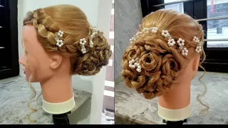 Beautiful Bridal Bun Hairstyle | Bride Hairstyle |Wedding Hairstyle #viralmusicvideo #viralvideo
