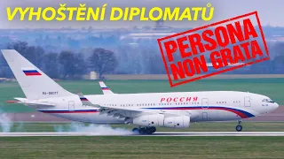 Vyhoštění ruských diplomatů Ilyushin IL-96-300 v Praze