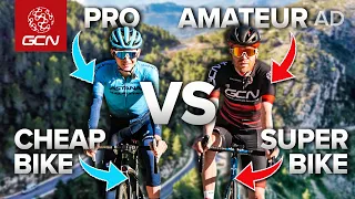 Cheap Bike Pro Rider Vs Super Bike Amateur Rider - Climb Edition!