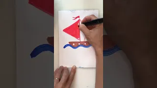Как нарисовать корабль. Рисуем кораблик легко. Урок рисования. Drawing ship. Art lesson.