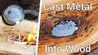 How To Cast Aluminum into Wood // Molten Aluminum Lake Table