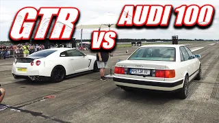 800HP AUDI 100 QUATRO Vs NISSAN GTR R35!